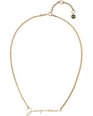 Jacquemus Logo Plaque Adjustable-Fit Necklace - Metallic