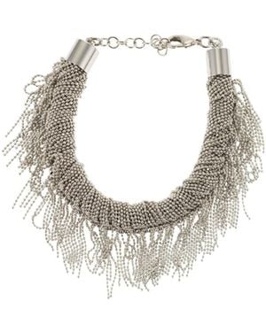Fabiana Filippi Multi-Strand Fringe Necklace - Metallic