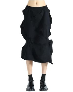 Issey Miyake Kone Kone Knitted Midi Skirt - Black