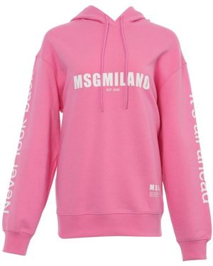 MSGM Logo Hooded Sweater - Pink