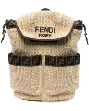 Fendi Ff-Logo Backpack - Natural