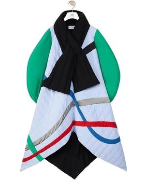 Loewe Collarless Sewn Leather Coat - White