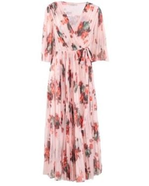 Philosophy Di Lorenzo Serafini Floral-Print Pleated Chiffon Dress - Pink