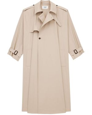 Saint Laurent Twill Trench Coat - Natural