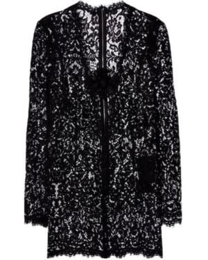 Dolce & Gabbana Embroidered Scalloped Minidress - Black