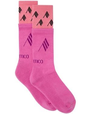 The Attico The Logo Ribbed Socks - Pink