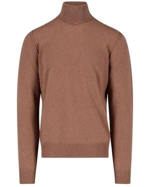 Maison Margiela Roll-Neck Knitted Jumper - Brown