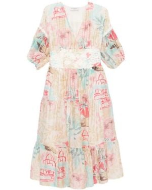 ERMANNO FIRENZE Floral-Print Midi Dress - White