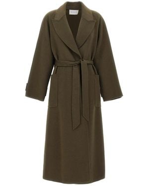 Kaos Long-Sleeved Coat With A Tie-Waist - Green