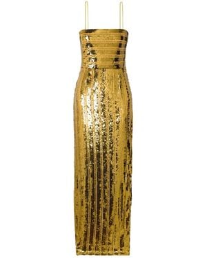 Galvan London Shiny Striped Skirt - Metallic