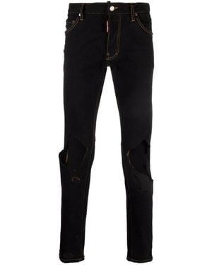 DSquared² Distressed-Effect Jeans - Black