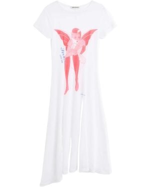 Our Legacy Regged Print Mesh Midi Dress - White