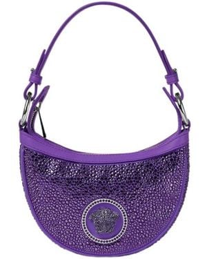 Versace Medusa-Motif Embellished Tote Bag - Purple
