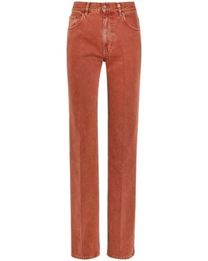 Chloé Cotton High-Rise Straight-Leg Jeans - Red