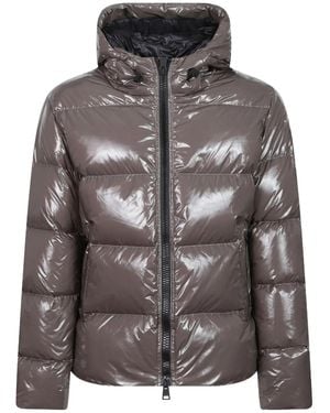 Herno Quilted Hooded Down Jacket - Gray
