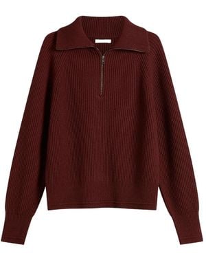 Entire studios Half-Zip Knitted Sweater - Purple