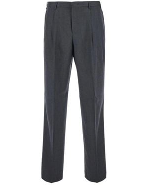 Pt Pantaloni Pt Torino Samuel Pleated Straight-Leg Trousers - Grey