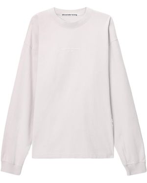 Alexander Wang Logo-Print Long-Sleeve T-Shirt - White
