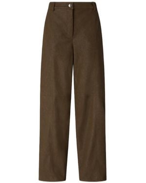 Pinko Textured-Finish Wide-Leg Pants - Brown