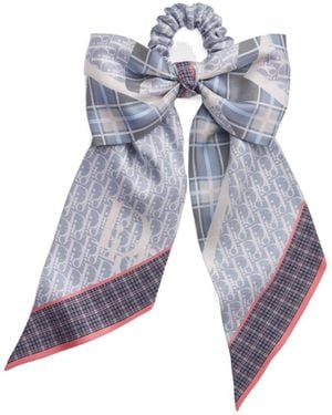 Dior Infini Tartan Ette Hair Tie - Blue