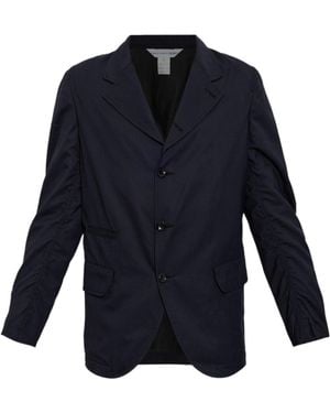 Comme des Garçons Comme Des Garçons Shirt Striped Single-Breasted Jacket - Blue
