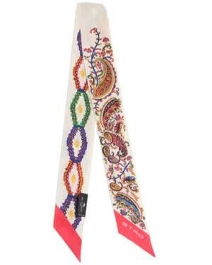 Etro Silk Paisleyina With Floral Paisley And Medallion Motif - White
