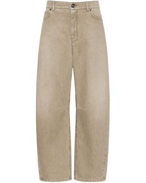 Weekend by Maxmara Worn-Look Denim Barrel-Leg Jeans - Natural