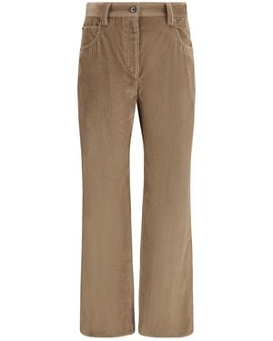 Brunello Cucinelli Casual Pants With Belt Loops - Natural