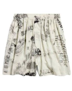 Balenciaga Elastic-Waist Shorts - Natural