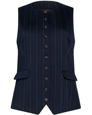 Rag & Bone Twill Stretch Fabric Waistcoat - Blue
