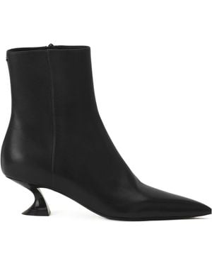 Lanvin Side Zipped Heeled Boots - Black