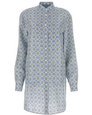 Prada Allover Printed Shirt Dress - Blue