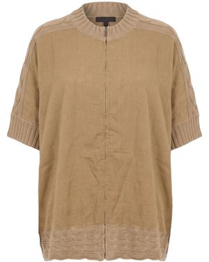 Max Mara Linen Long-Sleeve Top - Natural