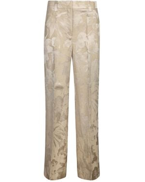 Incotex Neera Floral Jacquard Trousers - Natural