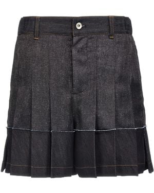 Sacai Wide Leg Flounced Shorts - Grey
