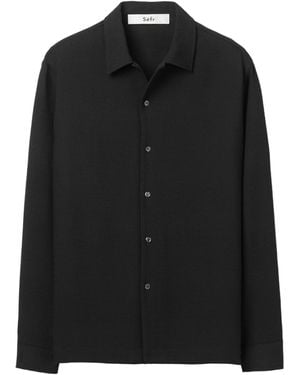 Séfr Long Sleeve Lapel Shirt - Black