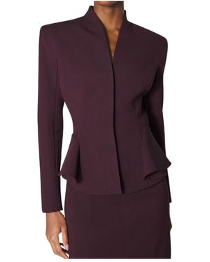 Mugler Peplum-Waist Fitted Jacket - Purple