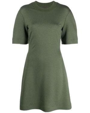 McQueen Rear Logo-Print Mini Dress - Green