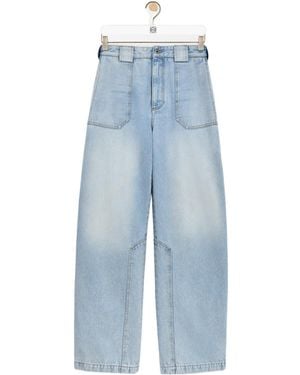 Loewe Washed-Effect Panelled Jeans - Blue
