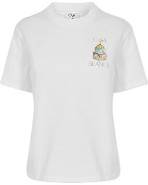 CASABLANCA Round-Neck Printed T-Shirt - White