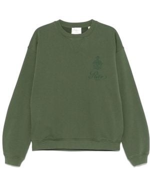 FRAME X Ritz Paris Embroidered Crewneck Sweatshirt - Green