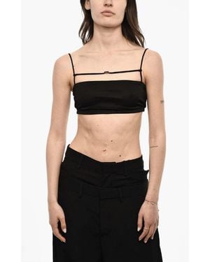 DSquared² Icon-Plaque Spaghetti-Strap Top - Black