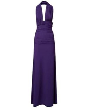Christopher Esber Halterneck Open-Back Maxi Dress - Purple