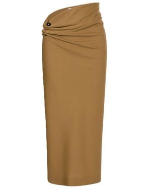 Alberta Ferretti Pleated Skirt - Natural