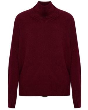 Lisa Yang Heidi Ribbed Turtleneck Knitted Jumper - Red