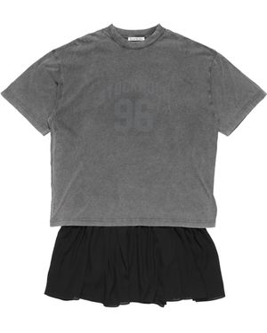 Acne Studios Graphic-Print T-Shirt Dress - Gray