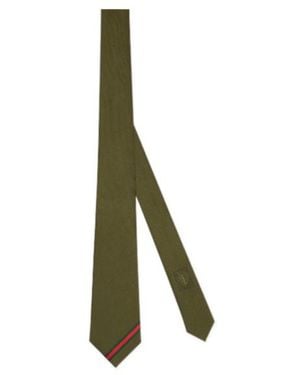 Gucci Web Silk Jacquard Tie - Green