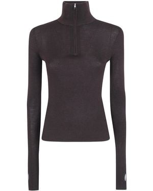 Frankie Shop Half-Zip Knit Top - Blue