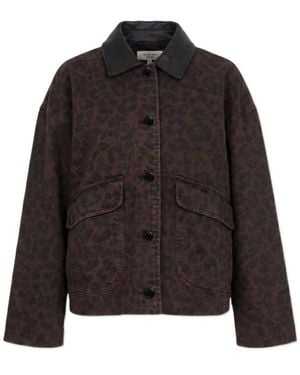 Rag & Bone Leopard-Print Collar Jacket - Black
