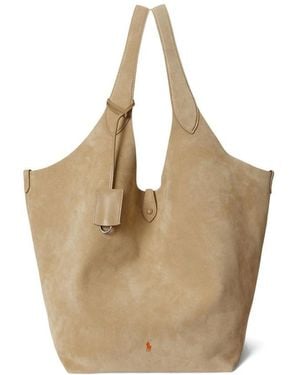 Ralph Lauren Play Large Suede Tote Bag - Natural
